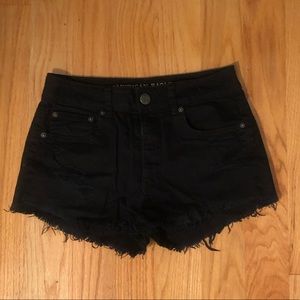 AEO high waisted festival shorts black size 6